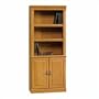 Sauder Orchard Hills 3 Shelves Wood Bookshelf With Storage in Carolina Oak Finish