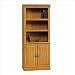 Sauder Orchard Hills 3 Shelves Wood Bookshelf With Storage in Carolina Oak Finish
