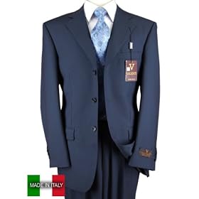 Valenti 150's Wool Hand Tailored in Italy Mens Suits Jacket and Pants French Navy Blue