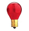 Bulbrite 702710 - 10S11TR - Transparent Red 10 Watt S11 Light Bulb, 130 Volt Long Life, Intermediate Base