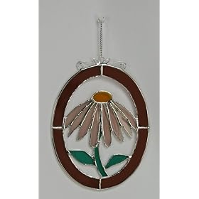 Echinacea Blossom Stained Glass Suncatcher