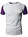 H2H Mens Slub Cotton Crew Neck T-shirts with Non-pocket