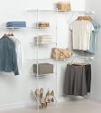 Rubbermaid 3D05 FastTrack FreeSlide 5-to-10-Foot Expandable Wardrobe Organizer with Shoe Organizer, White