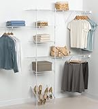 IMAGE OF Rubbermaid 3D05 FastTrack FreeSlide 5-to-10-Foot Expandable Wardrobe Organizer with Shoe Organizer, White