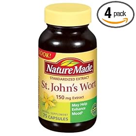 Nature Made St. John's Wort 150mg, 75 Capsules (Pack of 4)