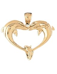 CleverEves 14K Gold Pendant Dolphin Heart 4.9 - Gram(s)