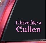 I drive like a Cullen Twilight Vinyl Decal Sticker - Pink