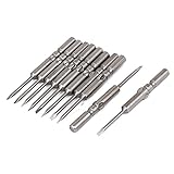 uxcell マイナスドライバービット フラット/スロット 磁気 5mm ラウンドシャンク 10個入り
