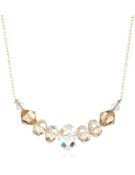 Gold over Sterling Silver with Swarovski Elements Crystal Golden Shadow Color Graduated Drop Pendant Necklace, 18"