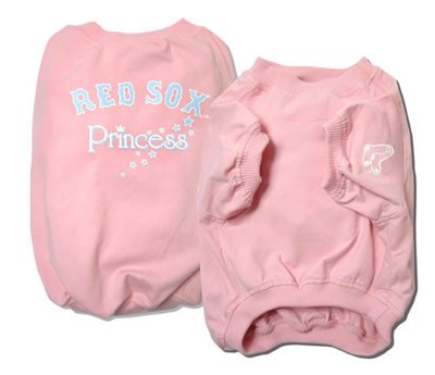 Boston Red Sox Baseball Princess Pink Dog Puppy Pet Shirt MEDIUM Officially Licensed MLB