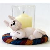 German Shepherd Dog Cozy Up Votive-White