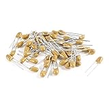 uxcell タンタルコンデンサビーズ　50個入り　2.2uF　16V　2ピン　ピッチ2.5mm　ラジアル　 イエロー