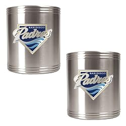 San Diego Padres MLB 2pc Stainless Steel Can Holder Set- Primary Logo by Great American Products