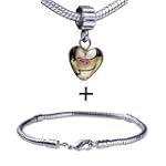 Dangle Murano Glass Heart European Charm Bead Bracelet Pattern Fits Pandora Charms