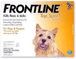 Frontline Topspot by Merial 8weeks - 22 lbs 6 month supply small dogs