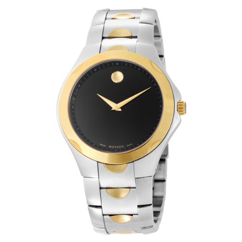 Movado Men's 606381 Luno Sport Two-Tone Black Round Dial Bracelet Watch