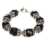 Handmade Faceted Glass & Silver Bracelet