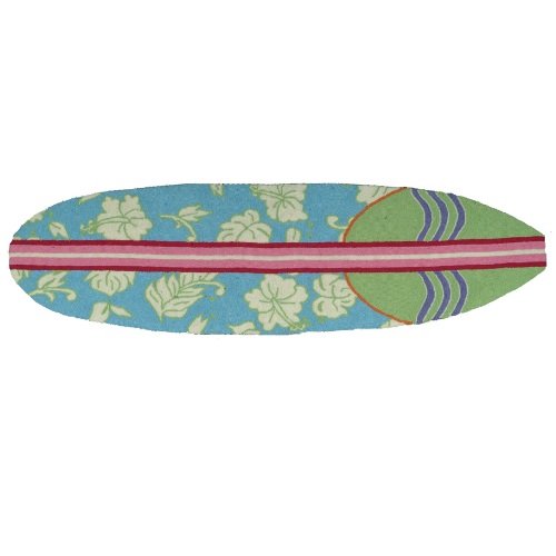 Homefires Accents Surfboard Hawaiian Turquoise 20-Inch by 72-Inch Indoor Rug,
