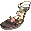 Frye Brooke Jeweled Womens Strappy Open Toe Brown Leather Wedge Sandals Size 6 M