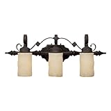 Capital Lighting 1903RI-125 Vanity with Rust Scavo Glass Shades, Rustic Iron Finish