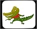 Decorated Mouse Pad with alligator, holdup, gangster, hat, gun