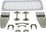 87-95 JEEP WRANGLER HOOD SUV, Set, Incl. hinges, vent, footman loops and windshield tie down kit, Stainless (1987 87 1988 88 1989 89 1990 90 1991 91 1992 92 1993 93 1994 94 1995 95) J130105 488499