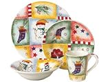 Pfaltzgraff Holiday Magic 16-Piece Dinnerware Set. Service For Four