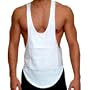 Mens White Bodybuilding Gym String Posing Tank Top New Gary Majdell Sport Size Large