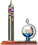AcuRite 00795A2 Galileo Thermometer with Glass Globe Barometer