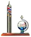 Chaney Instrument Galileo Thermometer w/ Glass Ball Barometer