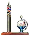 Chaney Instrument Galileo Thermometer with Glass Ball Barometer