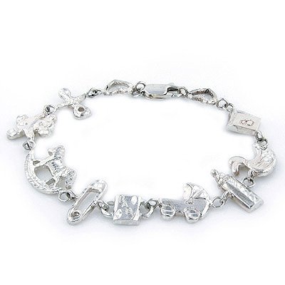Sterling Silver New Mom Bracelet - 7
