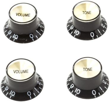 Gibson Style Top Hat Guitar Knobs - Black/Gold (Set of 4)