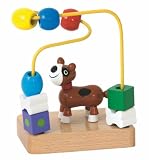 MOTORIKSCHLEIFE m. BIEGEFIGUR SPIEL LABYRINTH MOTORIK HOLZ MINI HUND WOODY