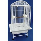 Brand New Parrot Bird Wrought Iron Cage Dome-Top 24x22x58-WI24WHTR