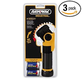 Rayovac 2D Industrial Swivel Flashlight with 2 HD D Size Batteries (Pack of 3) $13.37