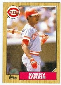 Barry Larkin baseball card 1987 Topps #648 Tiffany (Cincinnati Reds) rookie card