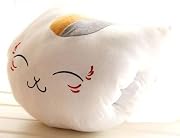 夏目友人帳 ほっこり ニャンコ先生 クッション + かわいいニャンコ先生レンゲ1つ付き (細眼)