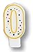 Creative Converting CANDLE-4569 Polka Dot 0 Numeral Candle, 3-Inch x 1.5-Inch