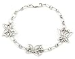 Sterling Silver Cubic Zirconia Butterfly Bracelet, 7.25"