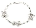 Sterling Silver Cubic Zirconia Butterfly Bracelet, 7.25"