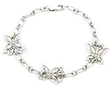 Sterling Silver Cubic Zirconia Butterfly Bracelet, 7.25