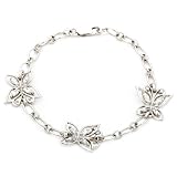 Sterling Silver Cubic Zirconia Butterfly Bracelet, 7.25