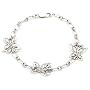 Sterling Silver Cubic Zirconia Butterfly Bracelet, 7.25"
