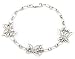 Jewelry : Sterling Silver Cubic Zirconia Butterfly Bracelet, 7.25"