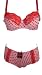 Sexy Dotted Lace Trim Demi Cup Multifunctional Underwire Paded Bra and Lowrise Boyshort Panty Set