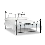 Julian Bowen Double Bed Frame Antique Black Gold Metal