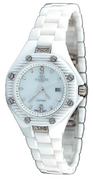 Oniss #ON8200-L7 Women's Diamond Accented White Ceramic Watch