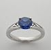 14k White Gold Ring, Set With Natural Sapphire 1.37 Ct
