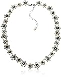 Black and White Freshwater Cultured Pearl Flower Necklace